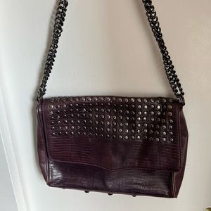 Rebecca Minkoff purple leather purse with silver studs